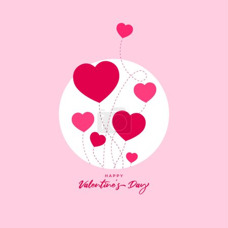Vektorillustration des Happy Valentine 's Day Konzeptgrußes