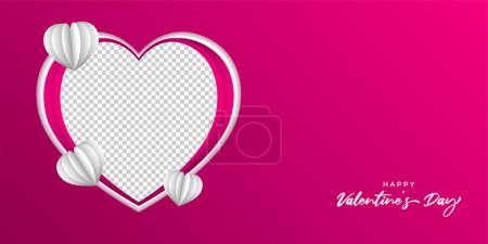 Illustration for Vector illustration of Happy Valentine's Day Photoframe concept greeting - Royalty Free Image