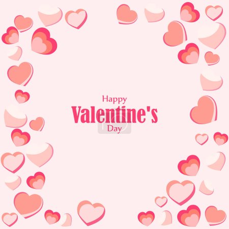 Illustration for Vector illustration of Happy Valentine's Day concept greeting background - Royalty Free Image