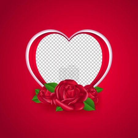 Illustration for Vector illustration of Happy Valentine's Day Photoframe concept greeting - Royalty Free Image