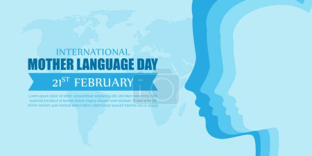 Vektorillustration zum Internationalen Tag der Muttersprache am 21. Februar