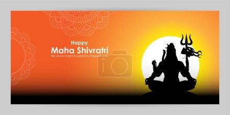 Ilustración de Vector illustration of Happy Maha Shivratri wishes banner - Imagen libre de derechos