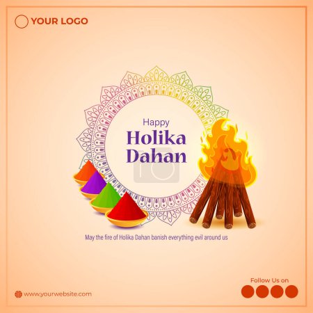 Téléchargez les illustrations : Vector illustration for Indian festival Holika Dahan wishes - en licence libre de droit
