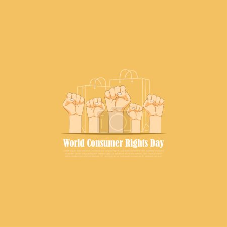 Téléchargez les illustrations : Illustration vectorielle pour la Journée mondiale des droits des consommateurs - en licence libre de droit