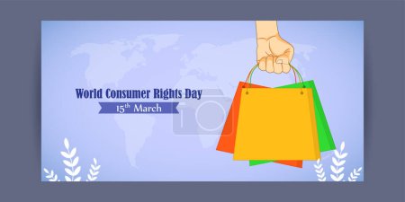 Téléchargez les illustrations : Illustration vectorielle pour la Journée mondiale des droits des consommateurs - en licence libre de droit