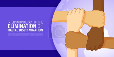 Ilustración de Ilustración vectorial para el Día Internacional de Eliminación de la Discriminación Racial - Imagen libre de derechos