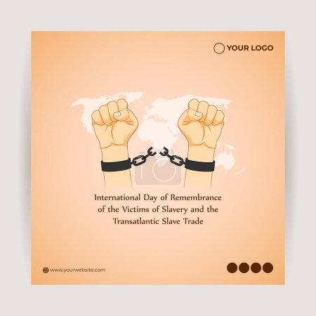 Ilustración vectorial del Día Internacional del Recuerdo de las víctimas de la esclavitud y del esclavo transatlántico