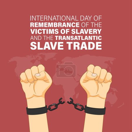 Ilustración de Ilustración vectorial del Día Internacional del Recuerdo de las víctimas de la esclavitud y del esclavo transatlántico - Imagen libre de derechos