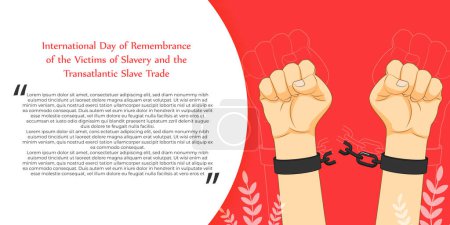 Téléchargez les illustrations : Illustration vectorielle de la Journée internationale de commémoration des victimes de l'esclavage et de l'esclave transatlantique - en licence libre de droit
