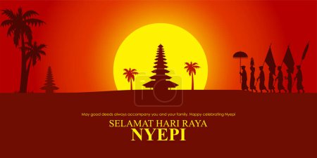 Téléchargez les illustrations : Illustration vectorielle de la bannière Hari Raya Nyepi - en licence libre de droit