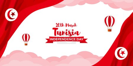 vector illustration for happy Tunisia independence day.