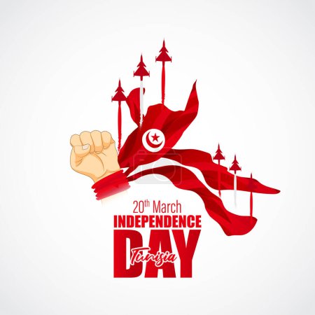 vector illustration for happy Tunisia independence day.