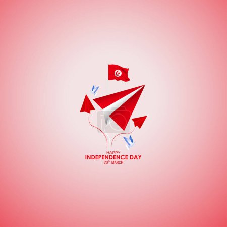 Illustration for Vector illustration for happy Tunisia independence day. - Royalty Free Image