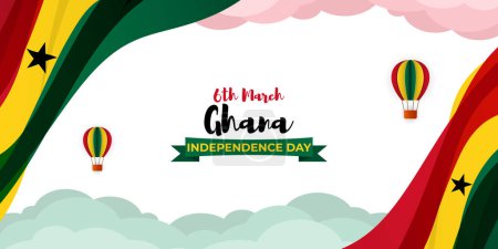 Téléchargez les illustrations : Illustration vectorielle pour le heureux jour de l'indépendance du Ghana - en licence libre de droit