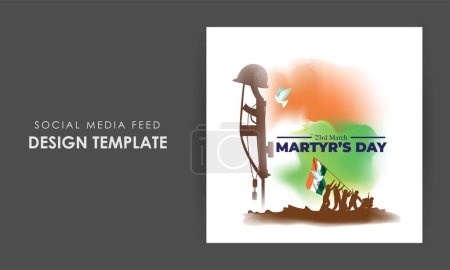 Illustration for Vector illustration of Martyrs' Day social media story feed mockup template - Royalty Free Image