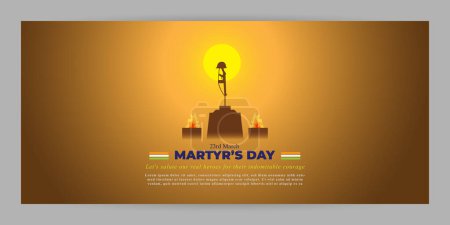 Illustration for Vector illustration of Martyrs' Day 23rd March banner - Royalty Free Image