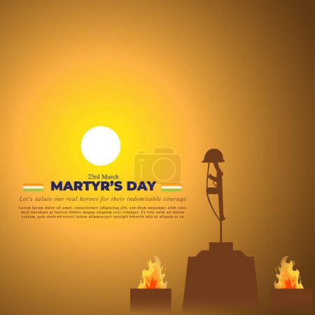 Illustration for Vector illustration of Martyrs' Day 23rd March banner - Royalty Free Image