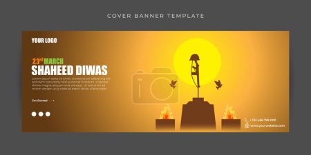 Illustration for Vector illustration of Martyrs' Day Facebook cover banner mockup Template - Royalty Free Image
