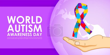 Illustration for Vector illustration of World Autism Awareness Day - Royalty Free Image