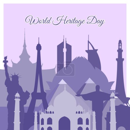 Téléchargez les illustrations : Illustration vectorielle pour la Journée du patrimoine mondial - en licence libre de droit