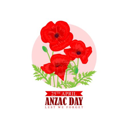 Téléchargez les illustrations : Vector illustration of Anzac Day banner - en licence libre de droit