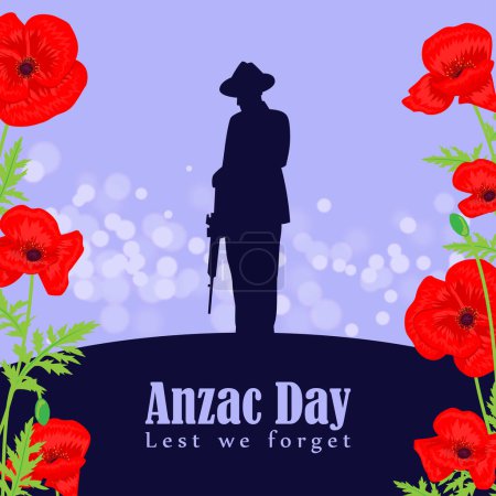 Illustration for Vector illustration of Anzac Day banner - Royalty Free Image