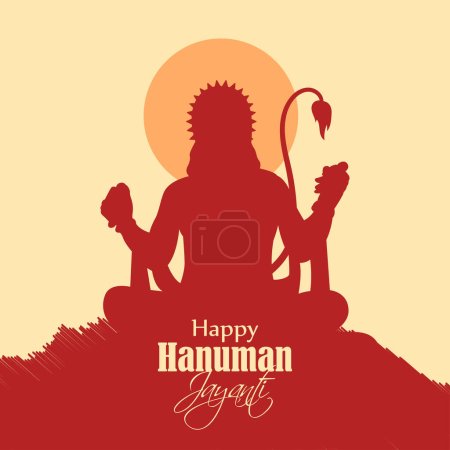 Vector illustration of Happy Hanuman Jayanti wishes greeting