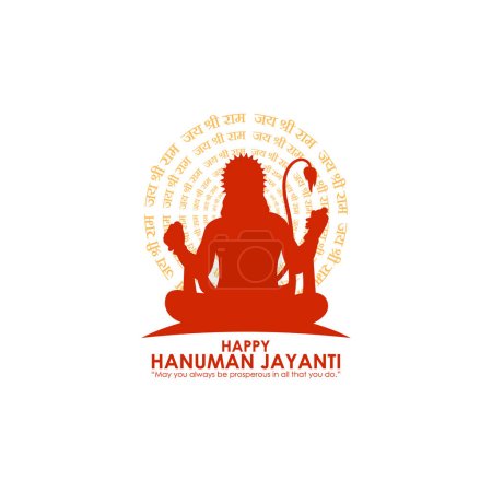 Ilustración de Vector illustration of Happy Hanuman Jayanti wishes greeting - Imagen libre de derechos