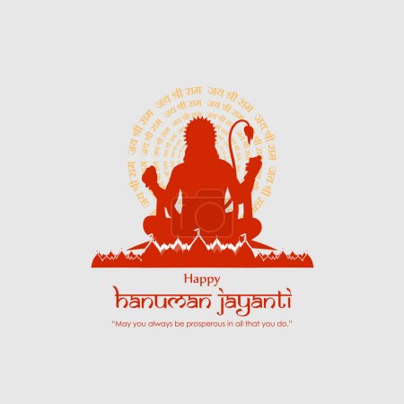 Ilustración de Vector illustration of Happy Hanuman Jayanti wishes greeting - Imagen libre de derechos
