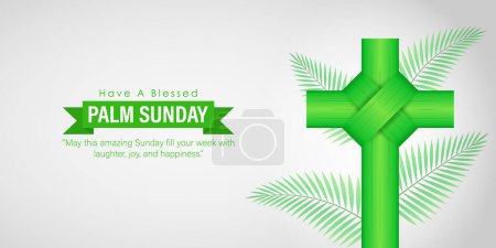 Ilustración de Vector illustration of Happy Palm Sunday wishes greeting banner - Imagen libre de derechos