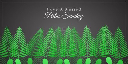 Illustration for Vector illustration of Happy Palm Sunday wishes greeting banner - Royalty Free Image