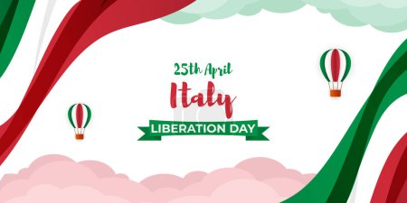 Illustration for Vector illustration for happy Liberation day Italy - Royalty Free Image