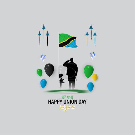 Ilustración vectorial para el feliz día de la unión Tanzania