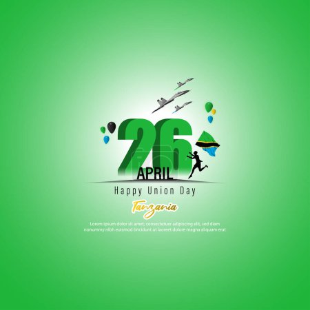 Illustration vectorielle pour le joyeux jour de l'union Tanzanie
