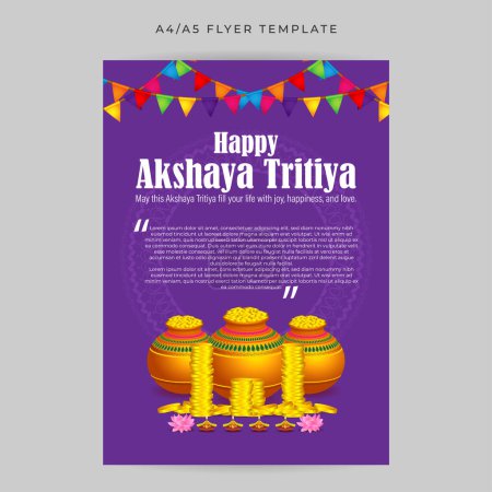 Vektorillustration von Happy Akshaya Tritiya Social Media Story Feed Attrappe Vorlage