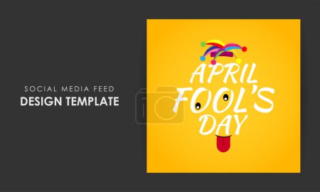 Illustration for Vector illustration of Happy April Fools' Day social media story feed mockup template - Royalty Free Image