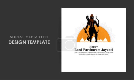 Téléchargez les illustrations : Illustration vectorielle de Happy Lord Parshuram Jayanti modèle de modélisation d'histoire de médias sociaux - en licence libre de droit
