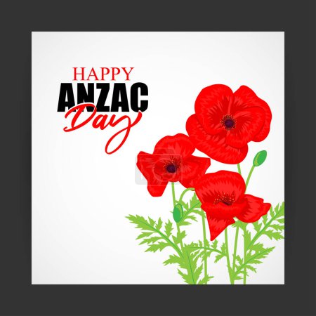 Téléchargez les illustrations : Vector illustration of Anzac Day banner - en licence libre de droit