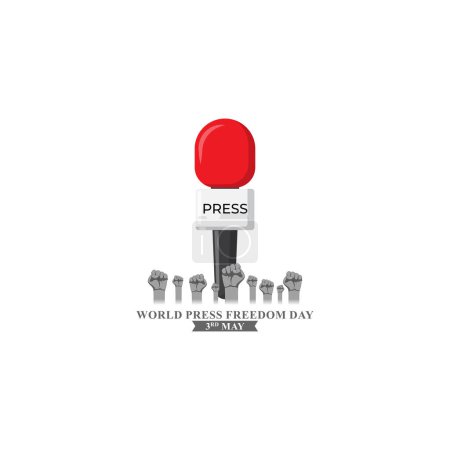 Téléchargez les illustrations : Illustration vectorielle pour la Journée mondiale de la liberté de la presse 3 mai - en licence libre de droit