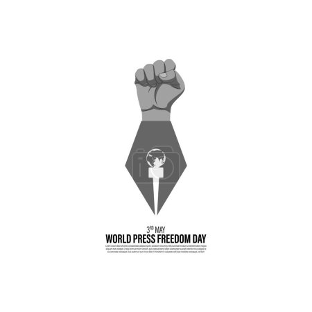 Illustration for Vector illustration for World Press Freedom Day May 3 - Royalty Free Image