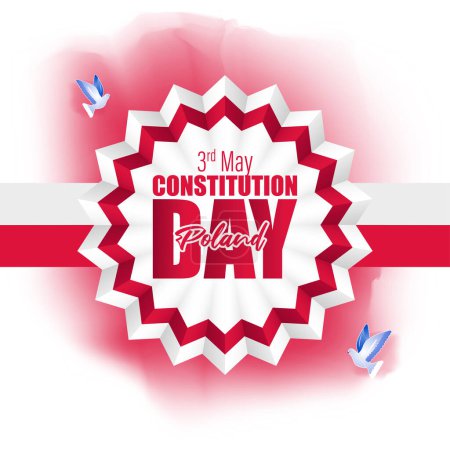 Illustration for Vector illustration for Happy Constitutional Day Poland - Royalty Free Image