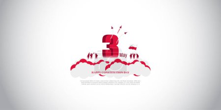 Illustration for Vector illustration for Happy Constitutional Day Poland - Royalty Free Image