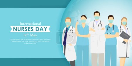 Téléchargez les illustrations : Illustration vectorielle de la Journée internationale des infirmières 12 mai - en licence libre de droit