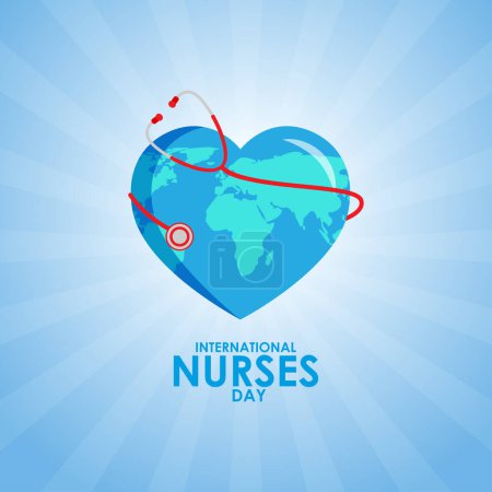 Ilustración de Ilustración vectorial del Día Internacional de la Enfermera 12 de mayo - Imagen libre de derechos