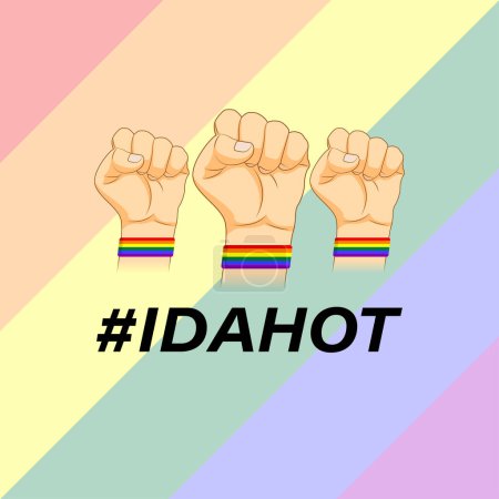 Téléchargez les illustrations : Illustration vectorielle de la Journée internationale contre l'homophobie Biphobie Lesbophobie Transphobie 17 mai - en licence libre de droit