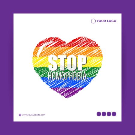 Ilustración vectorial del Día Internacional contra la Homofobia Bifobia Lesbiofobia Transfobia 17 de mayo