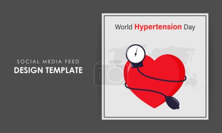 Illustration for Vector illustration of World Hypertension Day social media story feed mockup template - Royalty Free Image