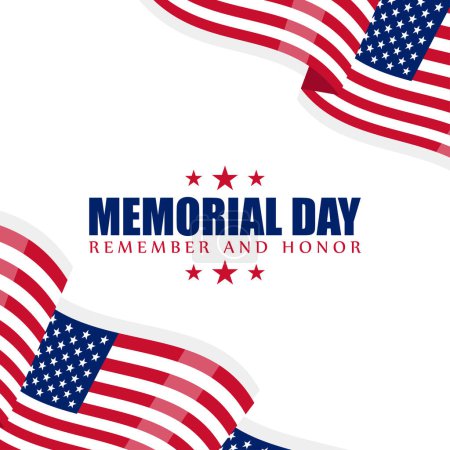 Vector illustration of U.S. Memorial Day banner