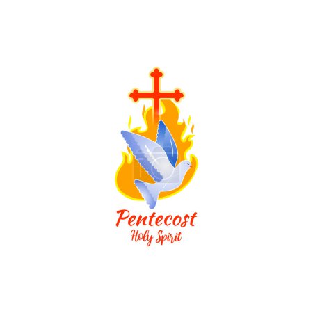 Ilustración de Concepto de ilustración vectorial de la bandera de saludo del domingo de Pentecostés - Imagen libre de derechos