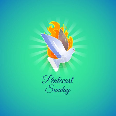 Ilustración de Concepto de ilustración vectorial de la bandera de saludo del domingo de Pentecostés - Imagen libre de derechos